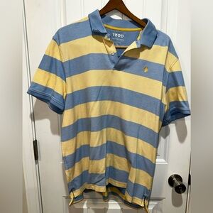Izod Men's Polo with Blue and Yellow Stripes